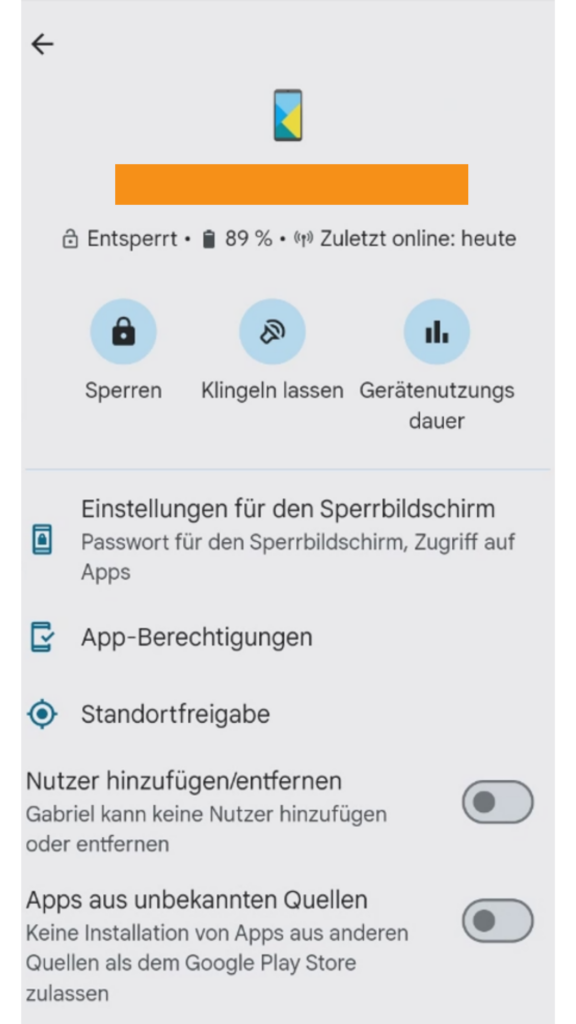 App Family Link: Smartphone klingeln lassen oder sperren.