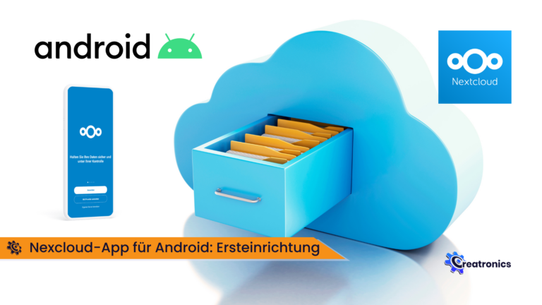 Eine Wolke mit einem Handy daneben und einem Android-Logo.